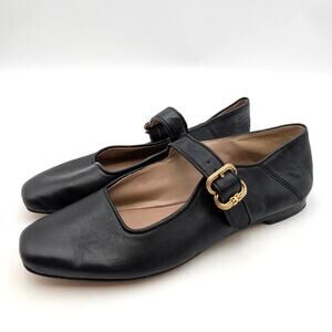 Sam Edelman Michaela Mary Jane Flat Women's Black Leather Size US5.5 EU36